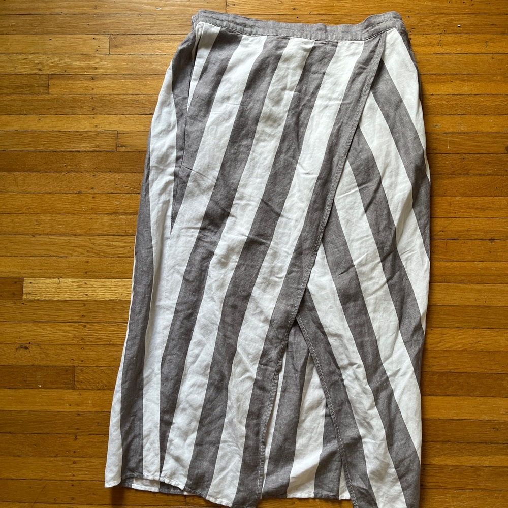 Madewell Striped Gray and White Women's Skirt